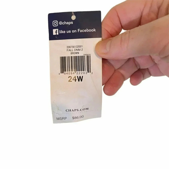 Chaps 24W plus-size stretch brown Faux suede skirt‎ New - Picture 5 of 8